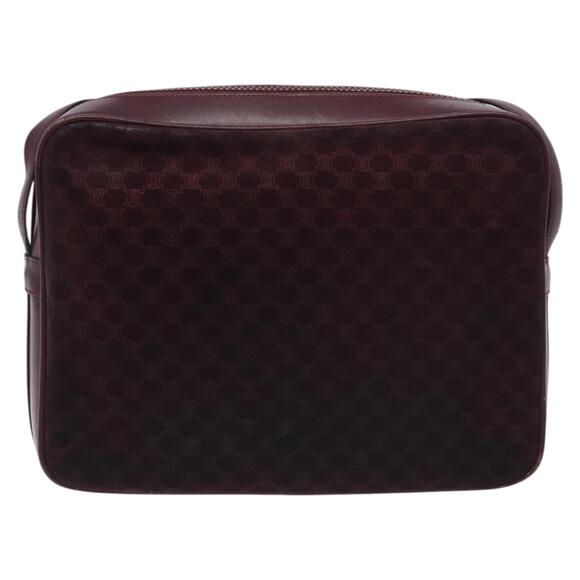 CELINE Macadam Canvas Shoulder Bag Bordeaux - Picture 3 of 12